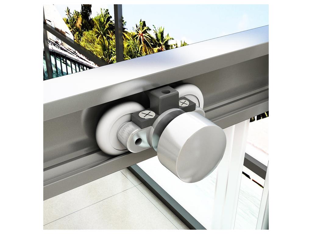 Porte de douche coulissante 100x195cm porte de douche installée en niche verre de sécurité anticalcaire 8mm profilé chromé ESXH17639