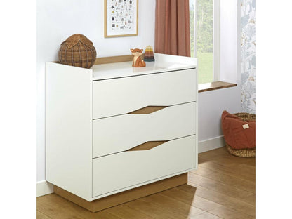 Commode panneaux de fibres blanc et bois Chezlova BSUQ90620