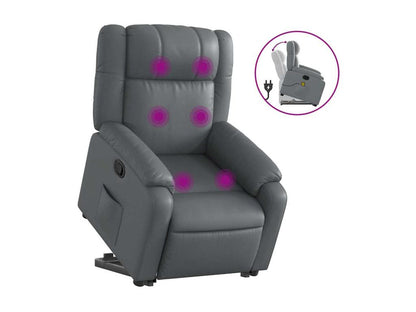 Fauteuil inclinable massant Gris Similicuir WGXX27893
