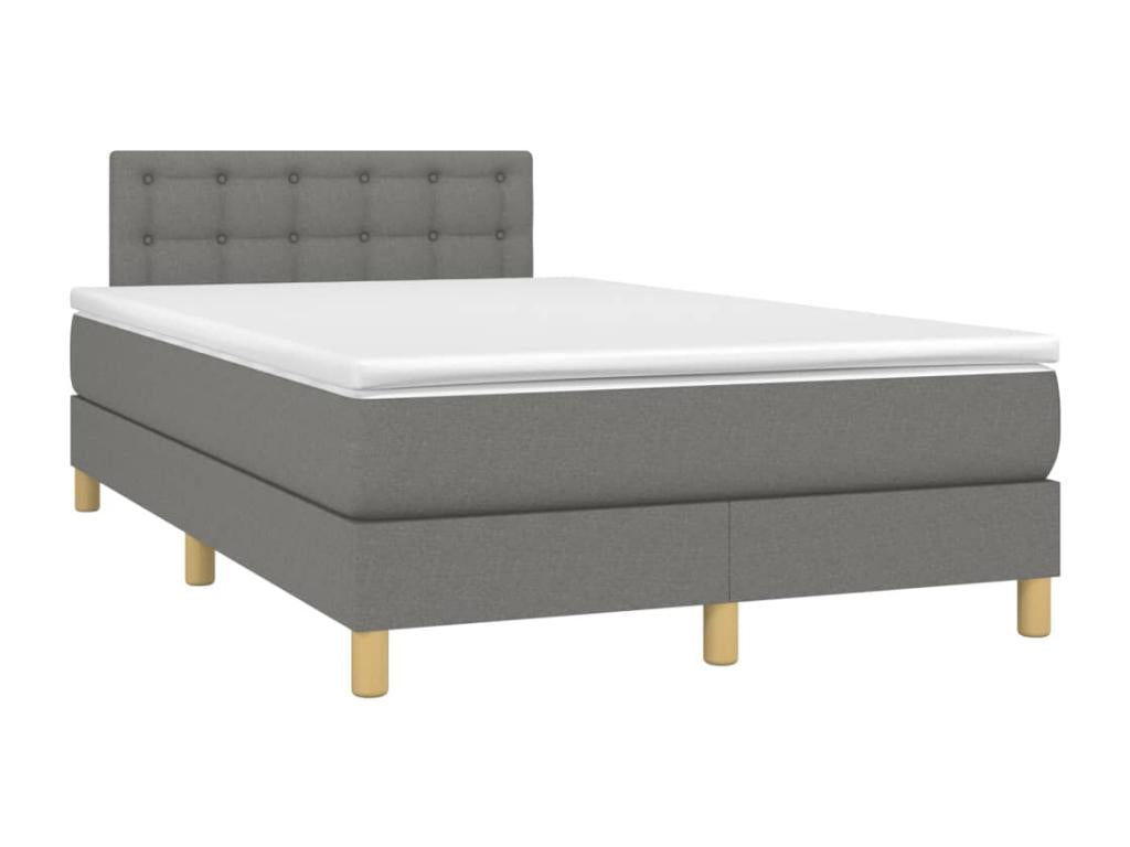 Sommier à Chezlova de lit matelas LED gris foncé 120x190 cm tissu MHZA90881