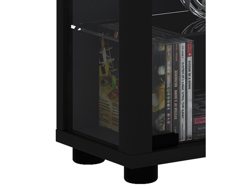 Chezlova Maxi Vitrine éclairage incluss LED 8 tablettes en verre noir. WAGX22300