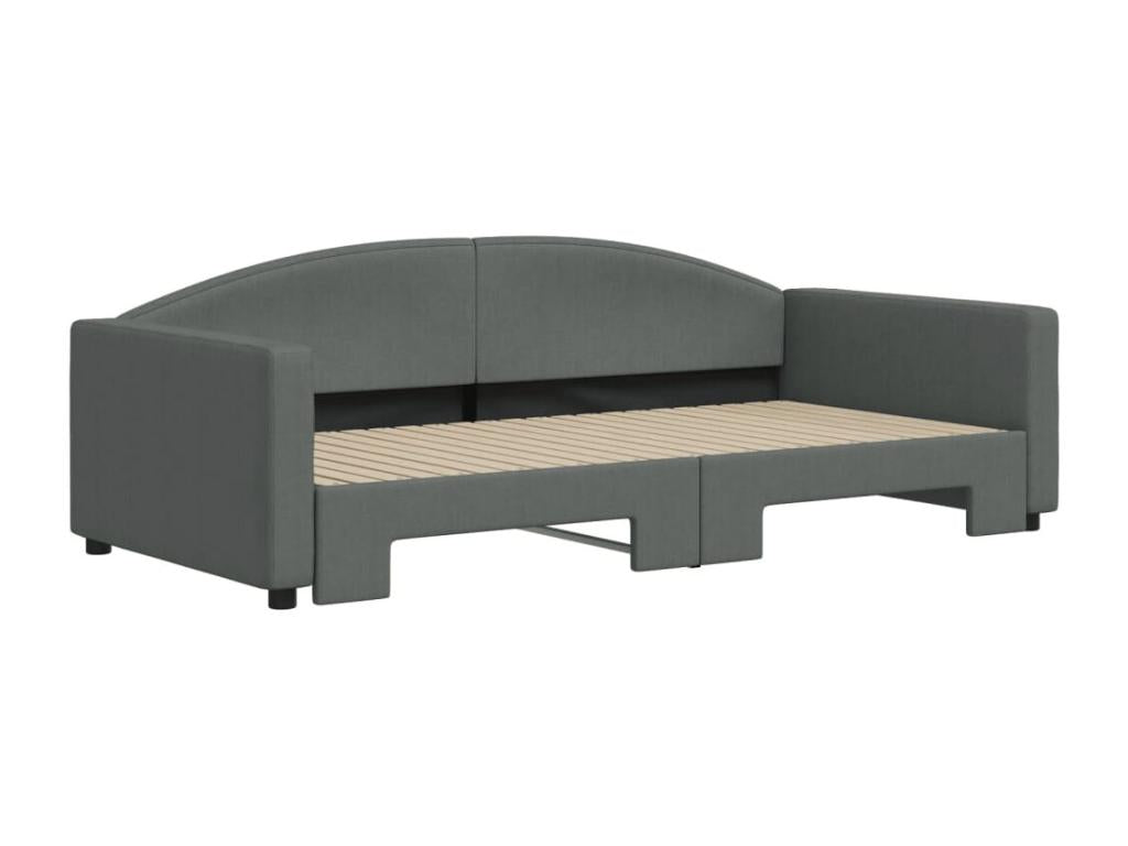 Lit de jour avec gigogne sans matelas gris foncé 100x200 cm SXOA58192