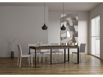 Console extensible 90x40/300 cm Chezlova Premium Noyer cadre Anthracite QCEL96026