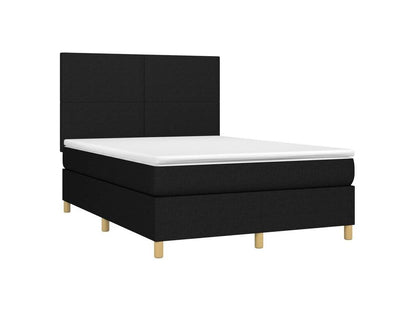 Sommier à Chezlova de lit et matelas et LED Noir 140x190 Tissu YUQL86502