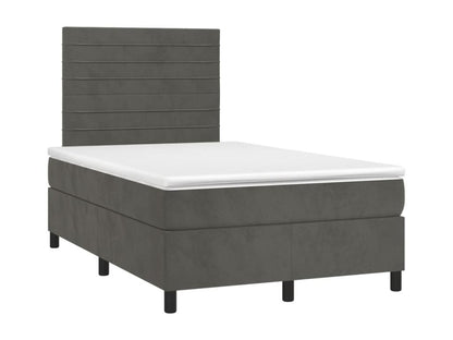 Sommier à Chezlova de lit et matelas gris foncé 120x190cm velours GJDO84313