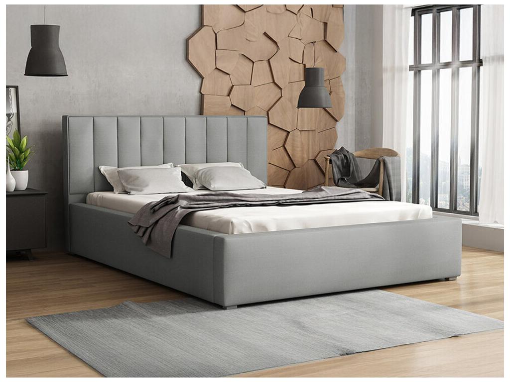 Lit Chezlova 109 Double Gris 180x200 Tapisserie Sommier à Chezlova 200x223x93cm QDJY43411