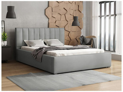 Lit Chezlova 109 Double Gris 180x200 Tapisserie Sommier à Chezlova 200x223x93cm QDJY43411