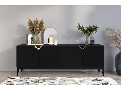 Buffet en bois DEMI LONG / noire / 201,5 cm KGEF15959