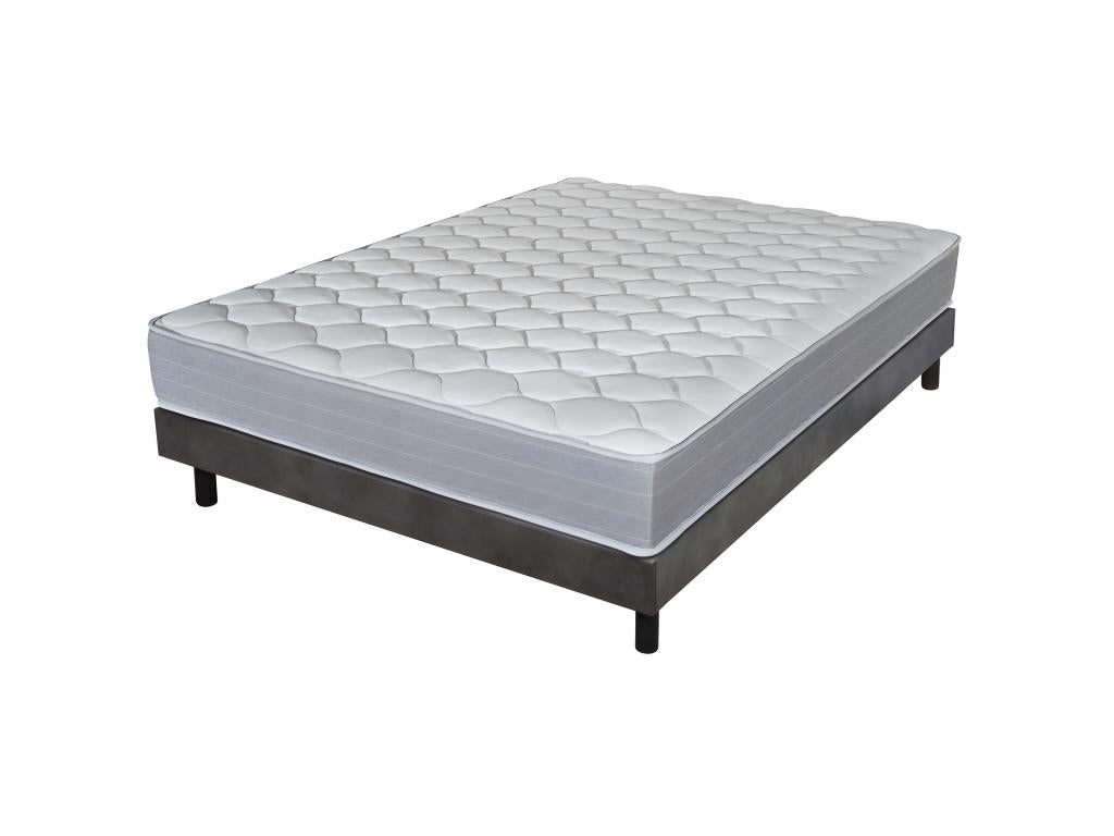 Matelas sommier 160x200 Chezlova - Soutien ferme - Sommier démonté - Béton LUER99275