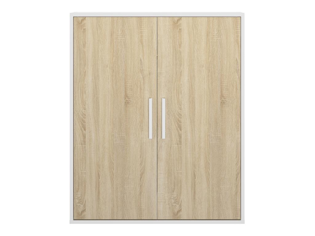 Armoire sous pente 2 portes - Blanc et naturel - Chezlova LDFX82140