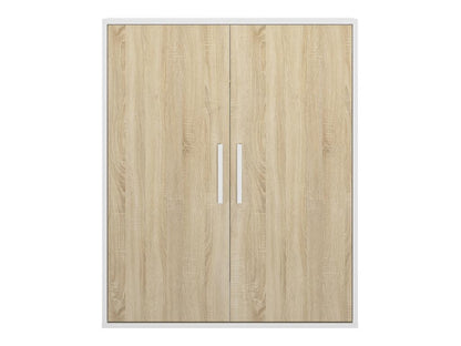 Armoire sous pente 2 portes - Blanc et naturel - Chezlova LDFX82140