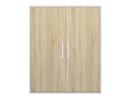 Armoire sous pente 2 portes - Blanc et naturel - Chezlova LDFX82140