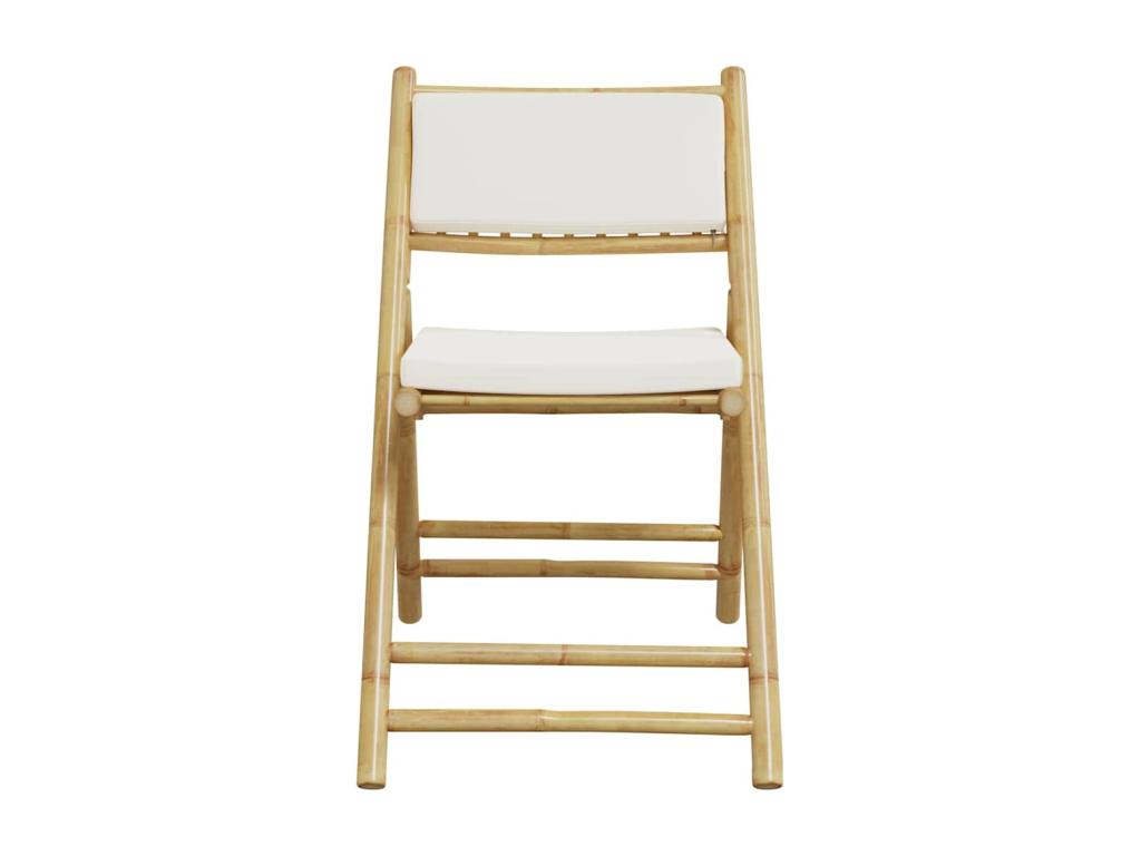 Chaises de Chezlova pliantes lot de 6 et coussins blanc crème OAPD18833