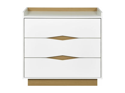Commode panneaux de fibres blanc et bois Chezlova BSUQ90620