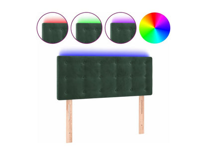 Tête de lit à LED Vert foncé 100x5x78/88 cm Velours GBDS37907