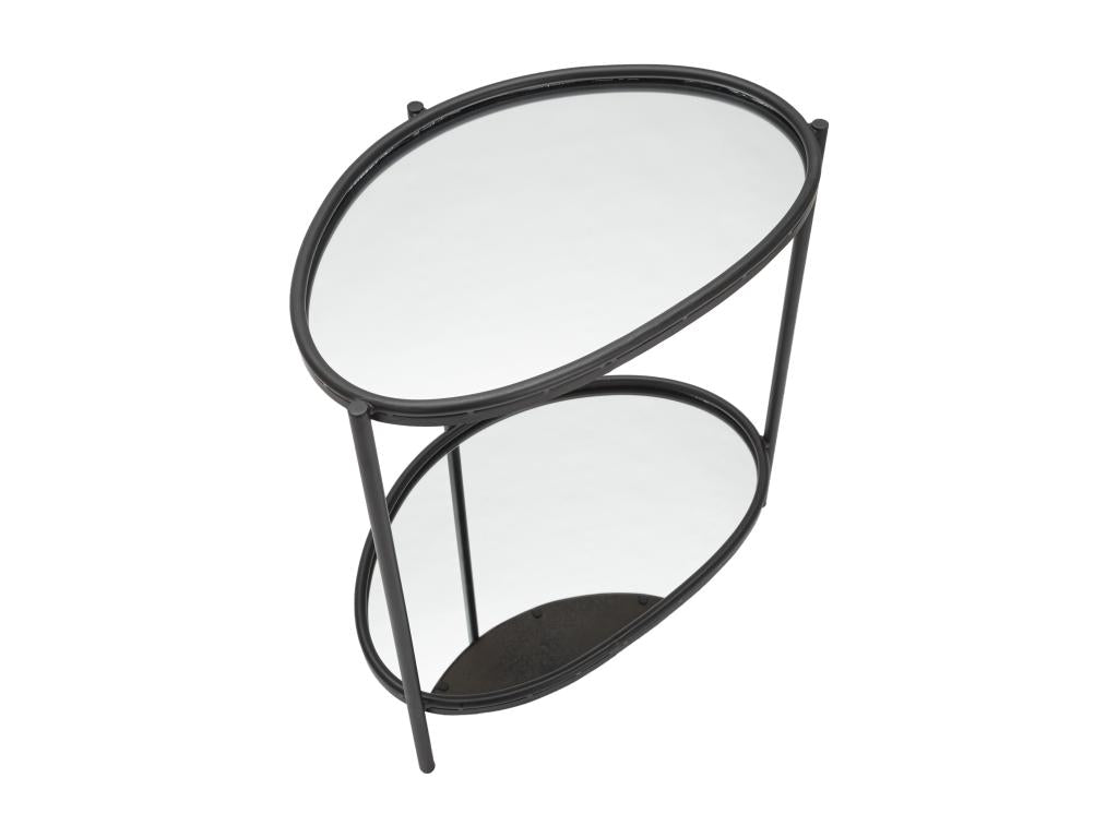 Table basse en métal noir avec plateaux en miroir 53,3x36,8x58,4 cm HMDE66558
