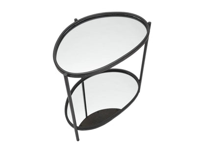 Table basse en métal noir avec plateaux en miroir 53,3x36,8x58,4 cm HMDE66558