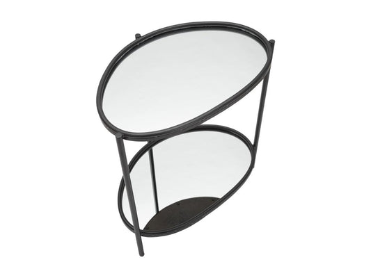 Table basse en métal noir avec plateaux en miroir 53,3x36,8x58,4 cm HMDE66558