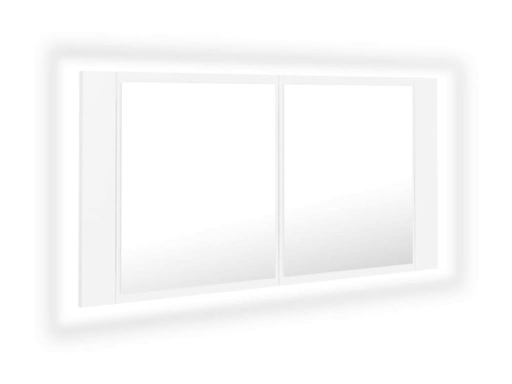 Armoire de salle de bain à miroir à LED Blanc 90x12x45 JOGP58571
