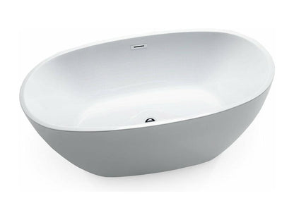 Baignoire îlot design ovale Chezlova blanche 150 cm AUJH56717