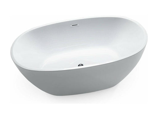 Baignoire îlot design ovale Chezlova blanche 150 cm AUJH56717