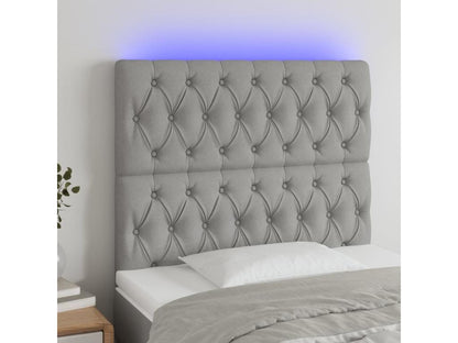 Tête de lit à LED Gris clair 100x7x118/128 cm Tissu NQST62610
