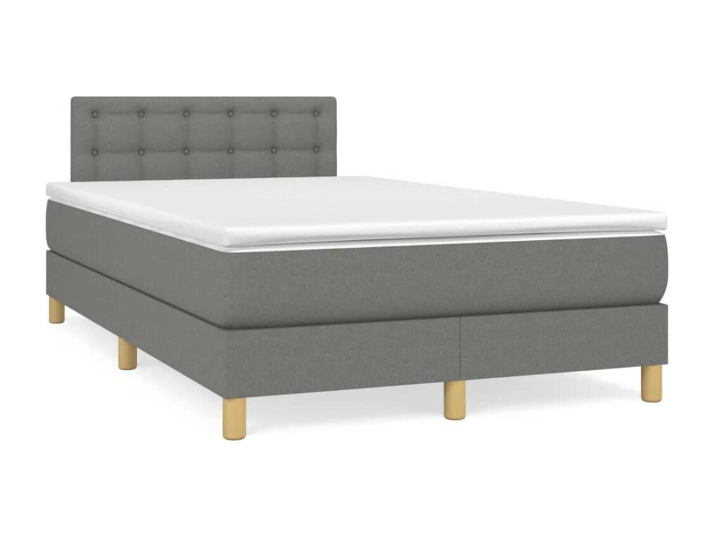 Sommier à Chezlova de lit matelas LED gris foncé 120x190 cm tissu MHZA90881