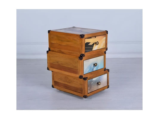 collection Chezlova - Commode 38x55 H cm en Bois de Manguier Marron LNHS60673