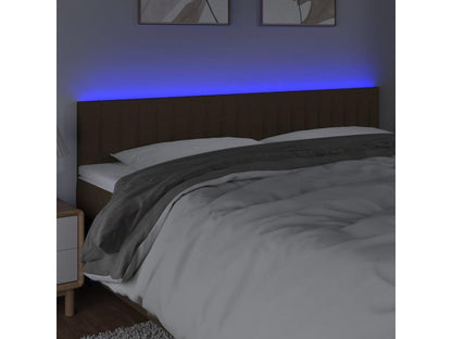 Tête de lit à LED Marron foncé 200x5x78/88 cm Tissu UKNM21960