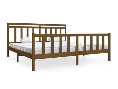 Cadre de lit Marron miel Bois massif 200x200 cm FKWO53563