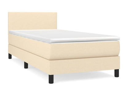 Lit à sommier tapissier avec matelas Crème 100x200 cm Tissu RCSL48930
