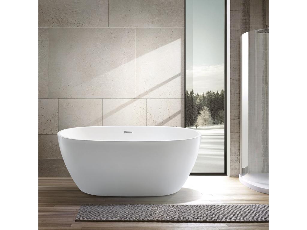Baignoire îlot design ovale Chezlova blanche 150 cm AUJH56717