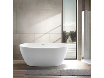 Baignoire îlot design ovale Chezlova blanche 150 cm AUJH56717