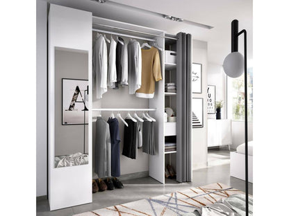 Armoire Decohaute Structure pour dressing Cintre ouvert 177x52h205 cm Blanc et Anthracite TCSP90238