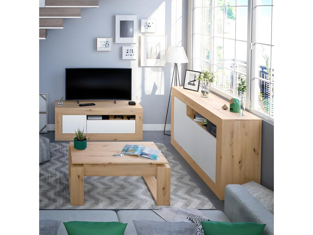 Buffet 3 portes et un compartiment de rangement L139 cm - Chezlova IMBS72322