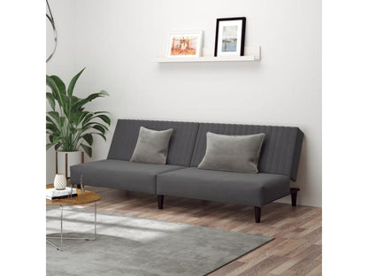 Canapé-lit à 2 places gris velours foncé FZGK88191