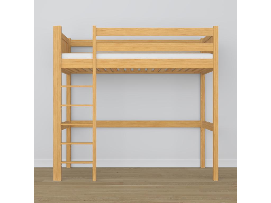 Lit mezzanine en bois N06 Pin Naturel 100x200 LWEM52097