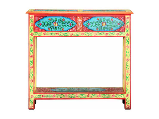Table console peinte à la main 80x35x75 cm Bois de manguier ARNR36898
