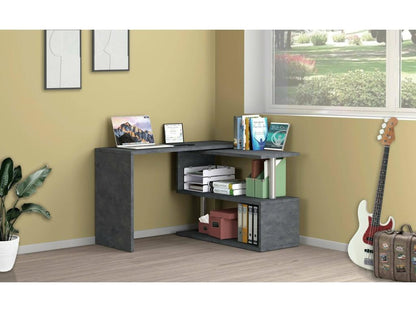 Bureau Chezlova Bureau PC d'angle Table de bureau polyvalente Bureau gain de place multi-positions Made in Italy 120x50h75 cm Anthracite XDKN29454