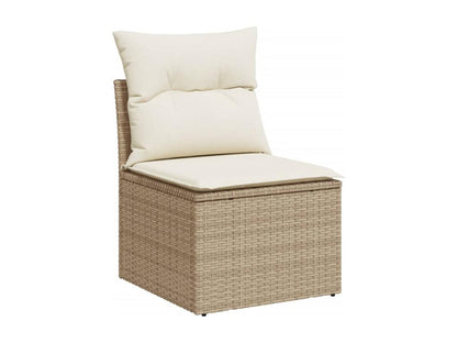 Salon de jardin avec coussins 12 pcs beige résine tressée SBVN85111