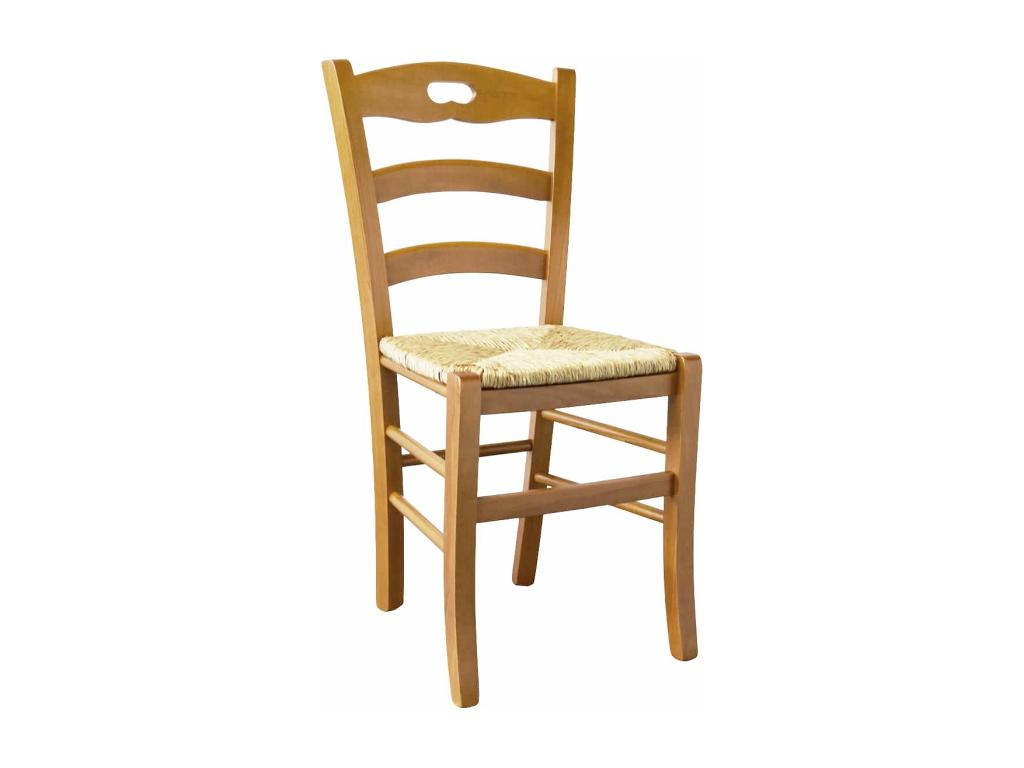 Chezlova - Lot de 2 Chaises Teinté Chêne et Assises en Paille NAMI17700
