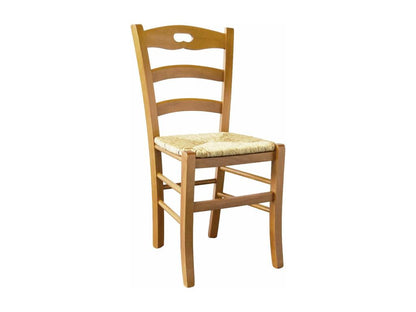 Chezlova - Lot de 2 Chaises Teinté Chêne et Assises en Paille NAMI17700