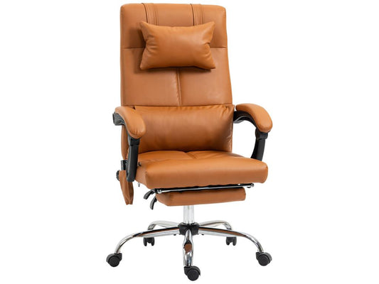 Fauteuil de bureau direction massant hauteur réglable dossier inclinable repose-pied intégré revêtement synthétique Chezlova CJRV04187