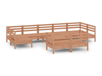 Salon de jardin 10 pcs Marron miel Bois de pin massif 19 KKFD35337