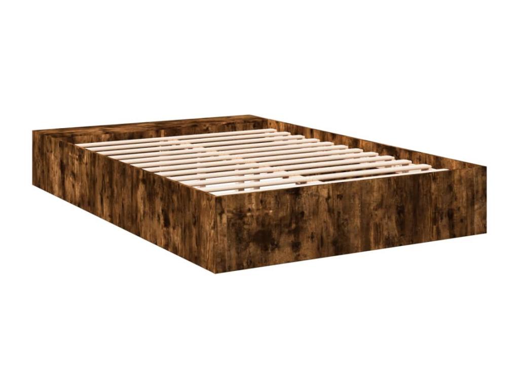 Cadre de lit sans matelas chêne fumé 140x190 cm OVFW87066