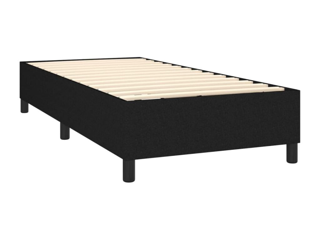 Lit à sommier tapissier avec matelas Noir 100x200 cm Tissu QEAE46356