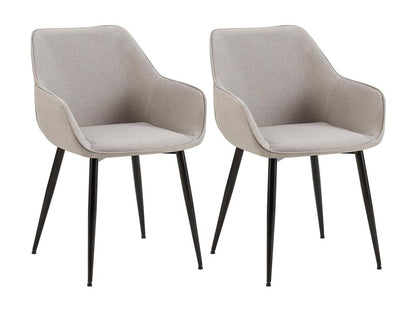 Lot de 2 chaises avec accoudoirs - Tissu - Gris clair - Chezlova WCGK88962