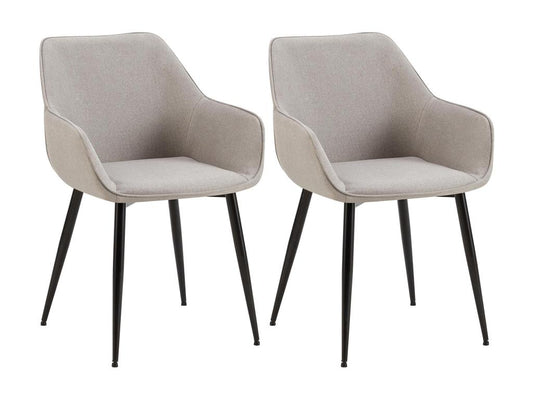 Lot de 2 chaises avec accoudoirs - Tissu - Gris clair - Chezlova WCGK88962