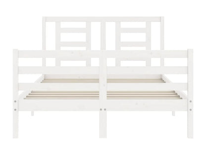 Cadre de lit avec tête de lit blanc 140x200 bois massif FVVC56112