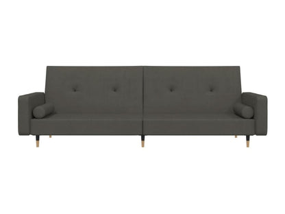 Canapé-lit à 2 places avec deux oreillers Gris foncé Velours THGP66455